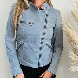 BANANA REPUBLIC Striped Railroad Moto Jacket